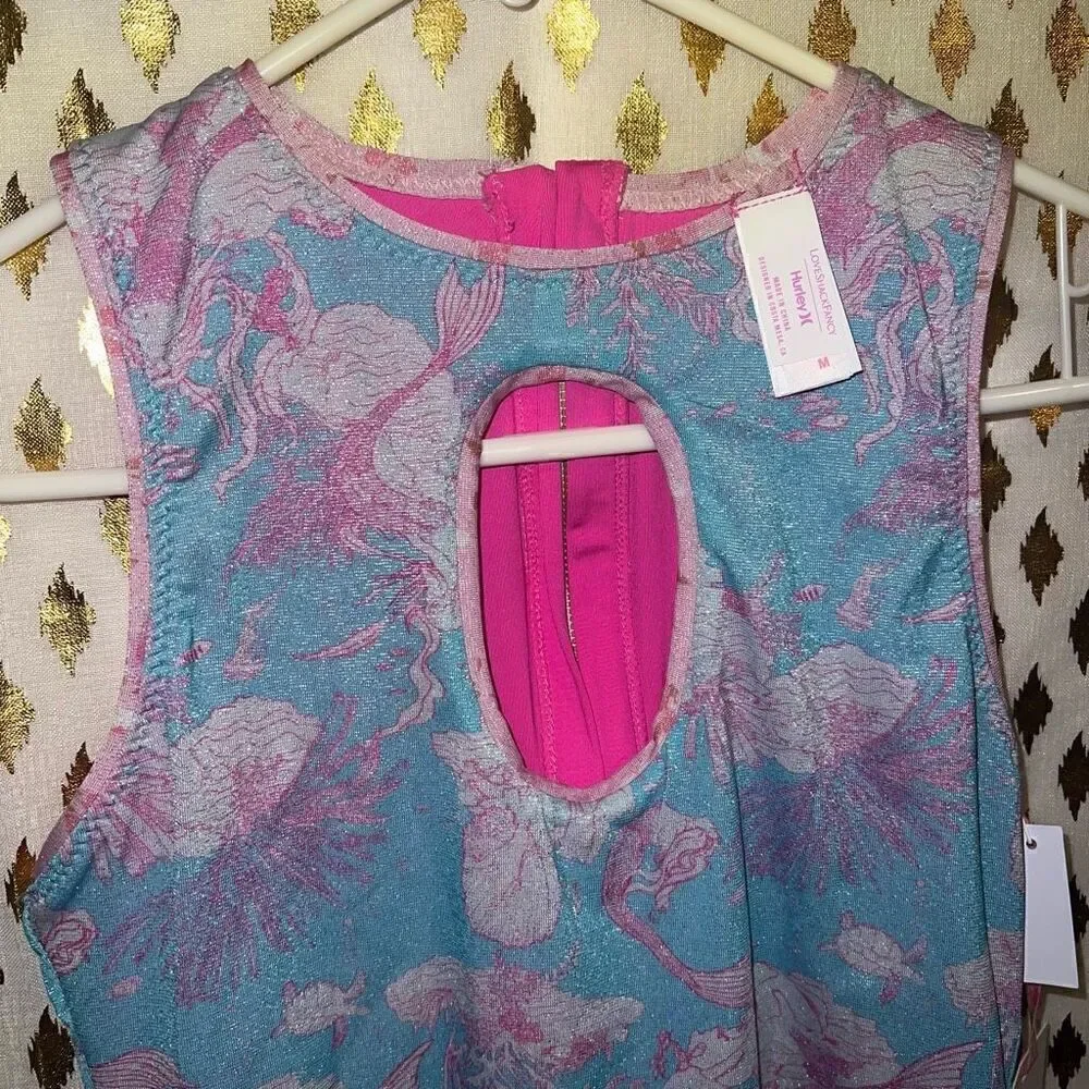NWT LOVESHACKFANCY X HURLEY - UNDER THE SEA MODERATE COVERAGE ONE PIECE size M